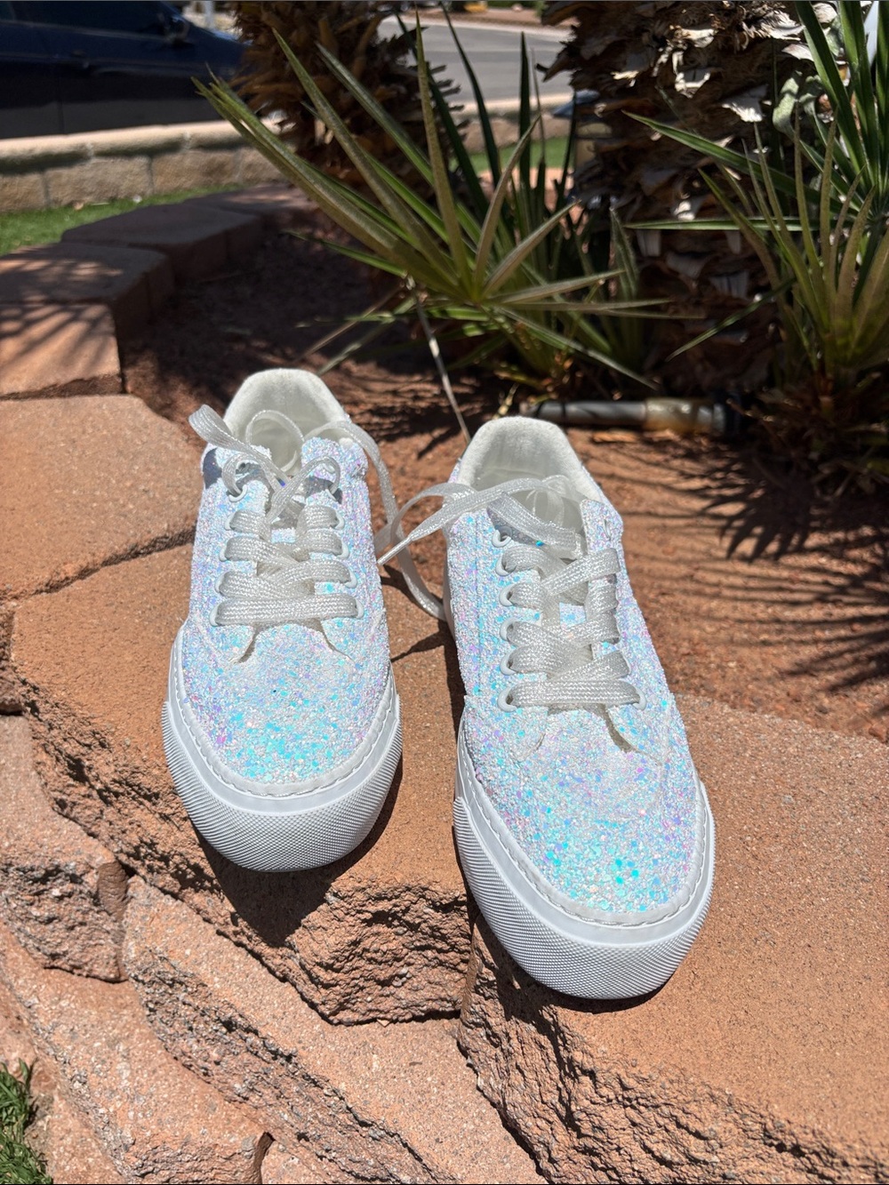 Jeekopeg Glitter Platform Sneakers Women Casual Sequin Sparkly Shoes Bling